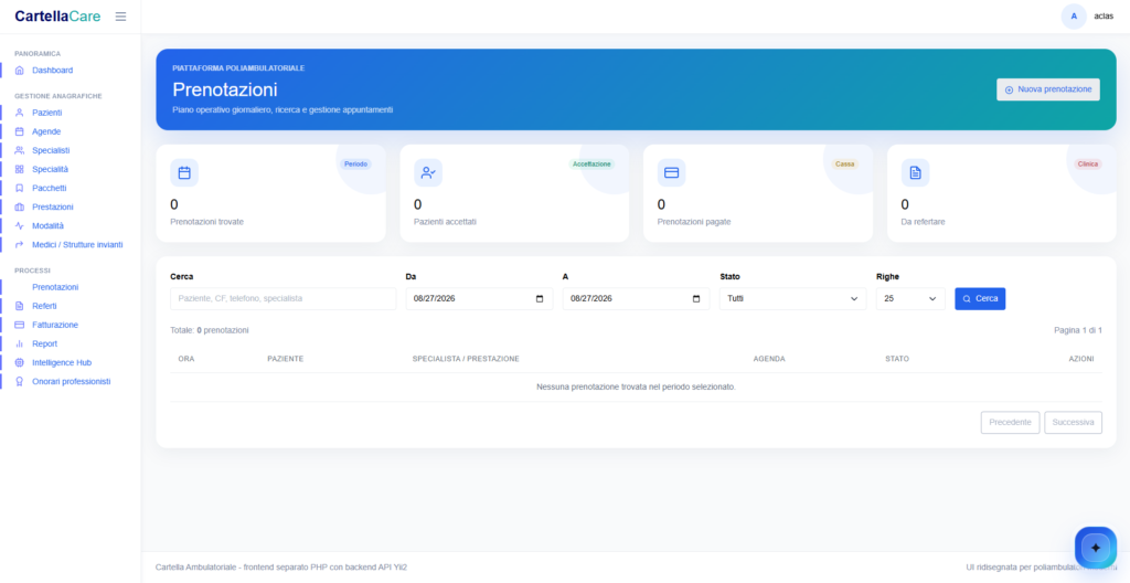 Prenotazioni — PatientBox